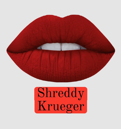 Shreddy Kruger Freddy Krueger inspired red lipstick by Radioactive Unicorn
