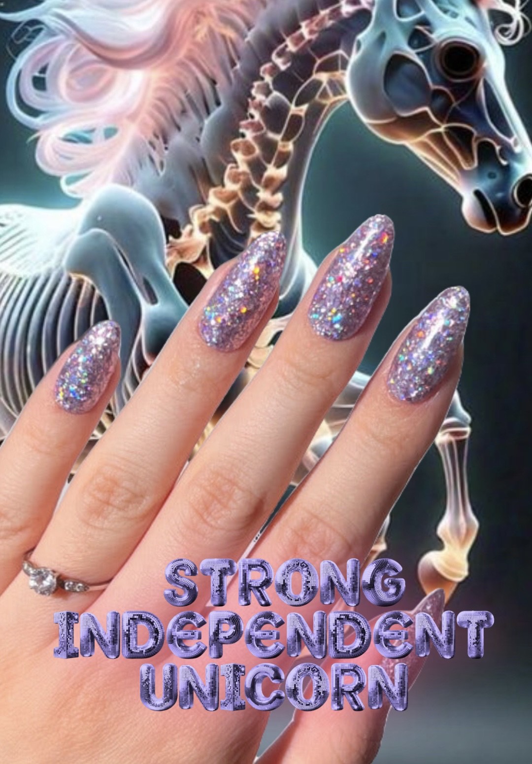 Strong Independent Unicorn lilac glitter amazing shine by Radioactive Unicorn