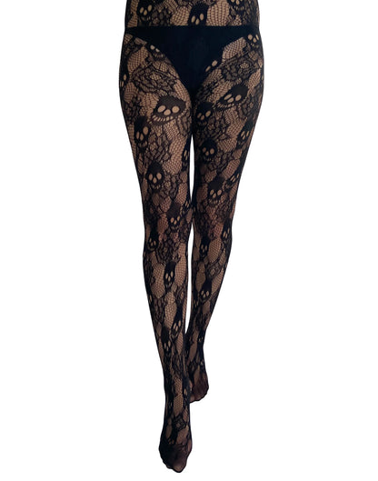 Pamela Mann Rose Skull Net Tight - Kate's Clothing