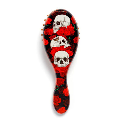 Gothic Gifts Roses and Skulls Bamboo Hair Brush - Kate's Clothing