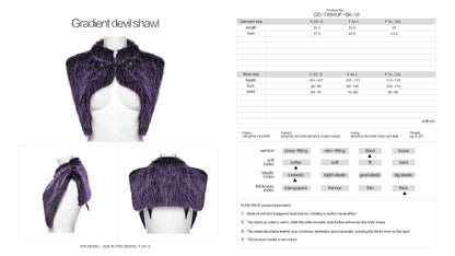 Punk Rave Lilith Gradient Devil Fur Shawl  In Violet