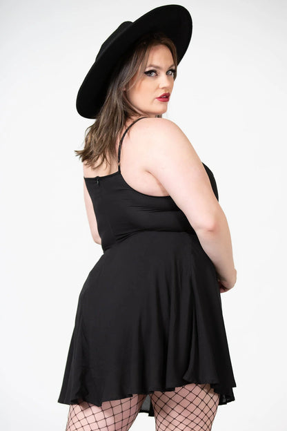 Killstar Sacralgia Lace Insert Black A-Line Dress