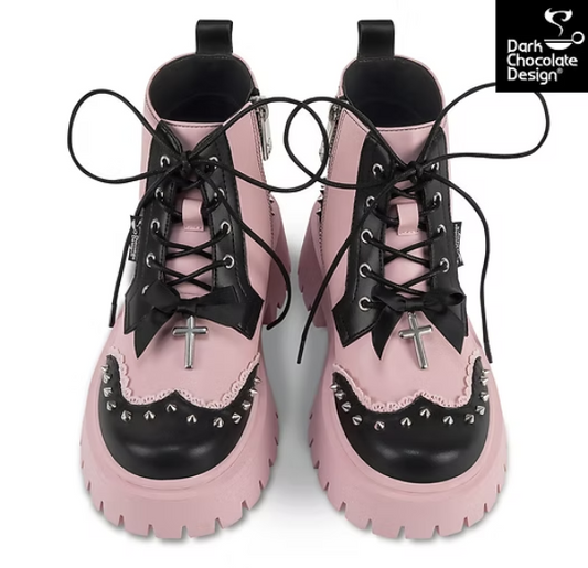Hot Chocolate Design Dolly Revolt Gothic Platform Lace-Up Boots