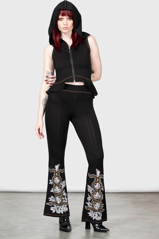 Killstar Serpent's Trick Bootcut Trousers - Kate's Clothing