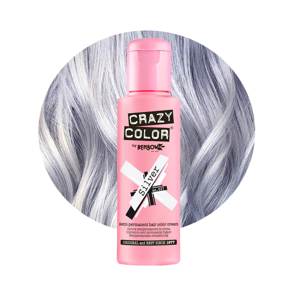 Crazy Colour Semi Permanent Hair Dye - Silver - Kate's Clothing