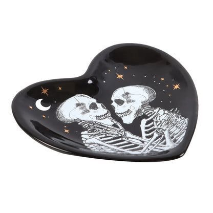 Gothic Gifts Skeleton Couple Heart Trinket Dish - Kate's Clothing
