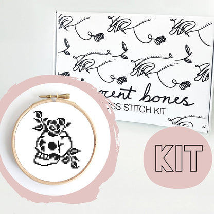 Innocent Bones Skulls & Roses Cross Stitch Kit - Kate's Clothing