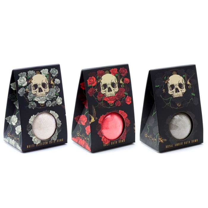 Gothic Gifts Skulls and Roses Bath Bomb - Royal Amber - Kate's Clothing