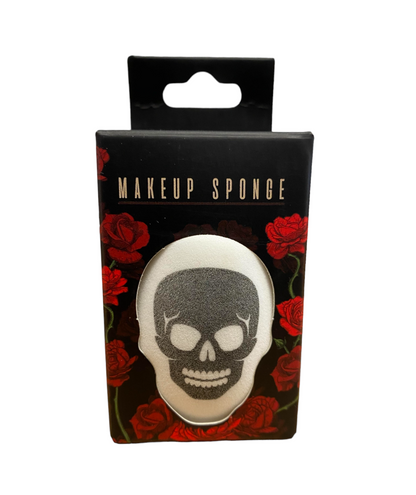 Gothic Gifts Skulls and Roses Makeup Sponge - White - Kate's Clothing