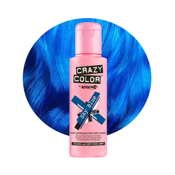 Crazy Colour Semi Permanent Hair Dye - Sky Blue - Kate's Clothing