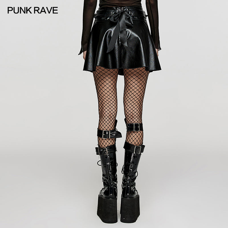 Punk Rave Skyler Spiked Mini Skirt - Kate's Clothing