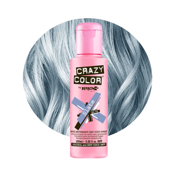 Crazy Colour Semi Permanent Metallic Hair Dye - Slate - Kate's Clothing