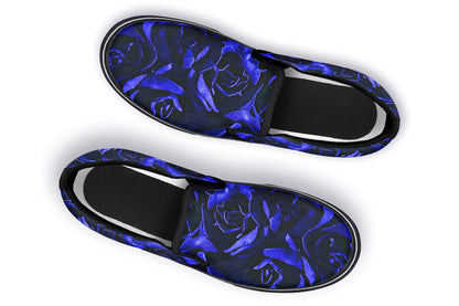 Blue Roses Canvas Slip-On Trainers | ANTIBrand