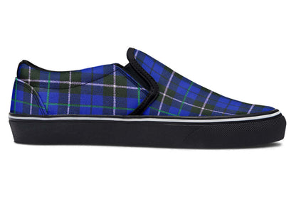 Blue Tartan Canvas Slip-On Trainers | ANTIBrand