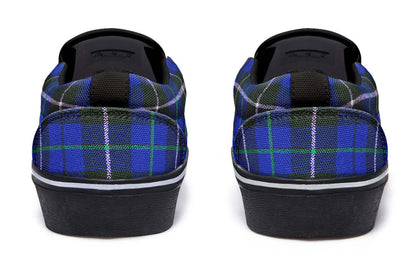 Blue Tartan Canvas Slip-On Trainers | ANTIBrand