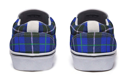 Blue Tartan Canvas Slip-On Trainers | ANTIBrand
