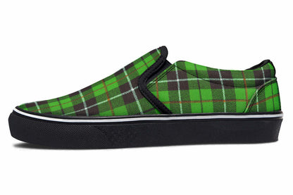 Green Tartan Canvas Slip-On Trainers | ANTIBrand