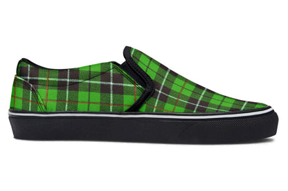 Green Tartan Canvas Slip-On Trainers | ANTIBrand