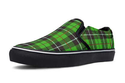 Green Tartan Canvas Slip-On Trainers | ANTIBrand