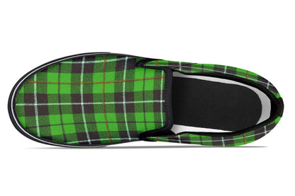 Green Tartan Canvas Slip-On Trainers | ANTIBrand