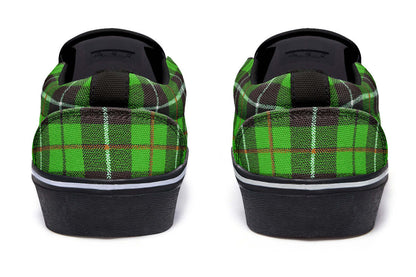 Green Tartan Canvas Slip-On Trainers | ANTIBrand
