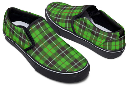 Green Tartan Canvas Slip-On Trainers | ANTIBrand