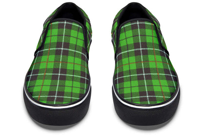 Green Tartan Canvas Slip-On Trainers | ANTIBrand