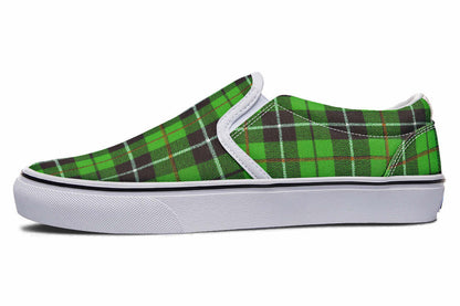 Green Tartan Canvas Slip-On Trainers | ANTIBrand