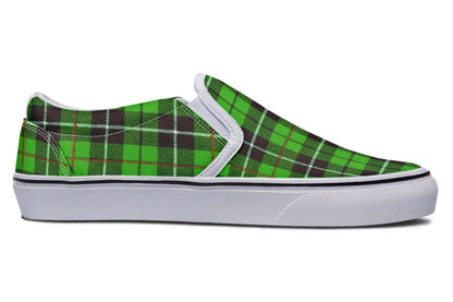 Green Tartan Canvas Slip-On Trainers | ANTIBrand