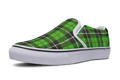 Green Tartan Canvas Slip-On Trainers | ANTIBrand
