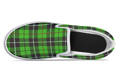 Green Tartan Canvas Slip-On Trainers | ANTIBrand