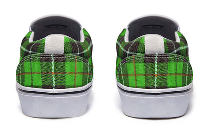 Green Tartan Canvas Slip-On Trainers | ANTIBrand