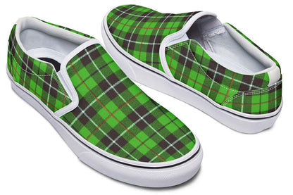 Green Tartan Canvas Slip-On Trainers | ANTIBrand