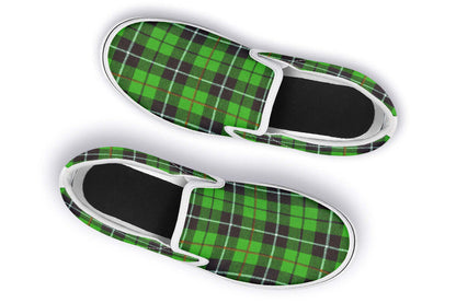 Green Tartan Canvas Slip-On Trainers | ANTIBrand