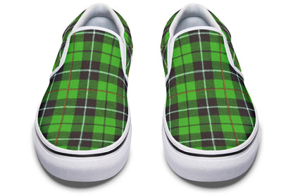 Green Tartan Canvas Slip-On Trainers | ANTIBrand