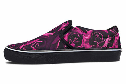 Magenta Roses Canvas Slip-On Trainers | ANTIBrand