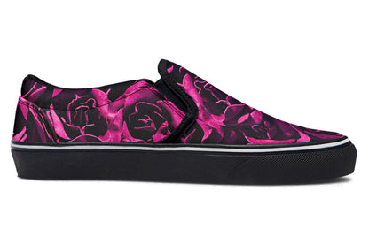 Magenta Roses Canvas Slip-On Trainers | ANTIBrand