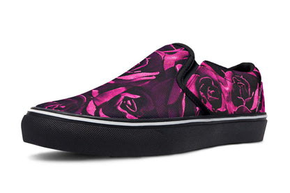 Magenta Roses Canvas Slip-On Trainers | ANTIBrand