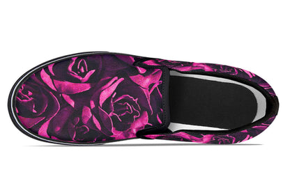 Magenta Roses Canvas Slip-On Trainers | ANTIBrand