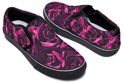 Magenta Roses Canvas Slip-On Trainers | ANTIBrand