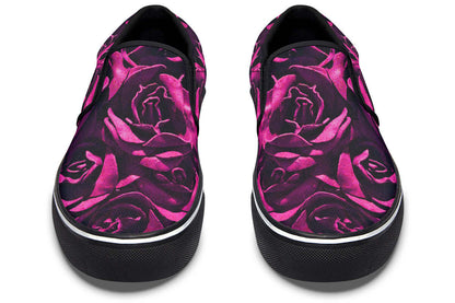 Magenta Roses Canvas Slip-On Trainers | ANTIBrand