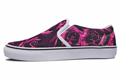 Magenta Roses Canvas Slip-On Trainers | ANTIBrand