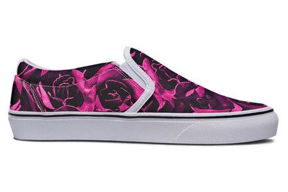 Magenta Roses Canvas Slip-On Trainers | ANTIBrand