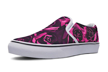 Magenta Roses Canvas Slip-On Trainers | ANTIBrand