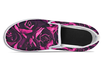 Magenta Roses Canvas Slip-On Trainers | ANTIBrand