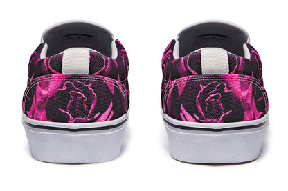 Magenta Roses Canvas Slip-On Trainers | ANTIBrand