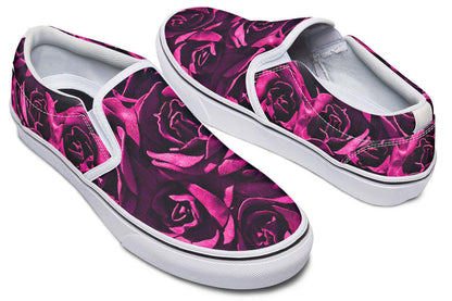 Magenta Roses Canvas Slip-On Trainers | ANTIBrand
