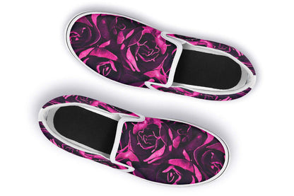 Magenta Roses Canvas Slip-On Trainers | ANTIBrand