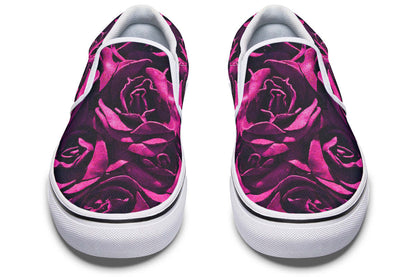 Magenta Roses Canvas Slip-On Trainers | ANTIBrand