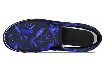 ANTIBrand Purple and Indigo Roses Canvas Slip-On Trainers